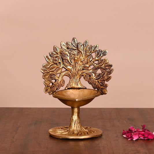 Brass Kalpvriksha Diya/Lamp (7 Inch)