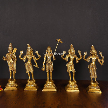Brass Dashavatara / Vishnu Avatar Statue Set (9")