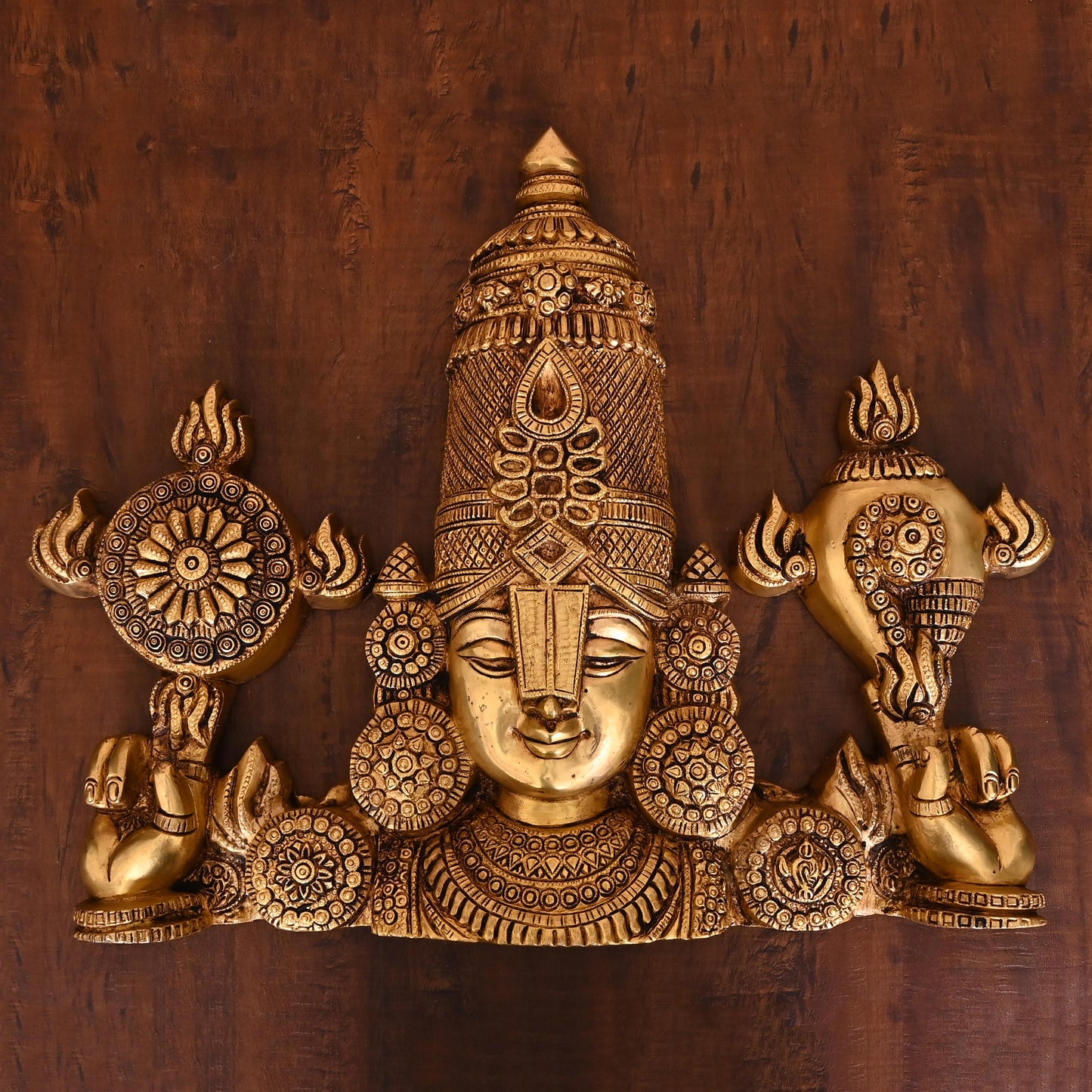 Brass Tirupati Balaji/Venkateshwar Face Wall Hanging
