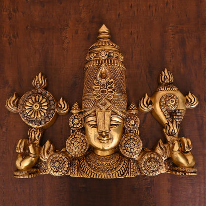 Brass Tirupati Balaji/Venkateshwar Face Wall Hanging