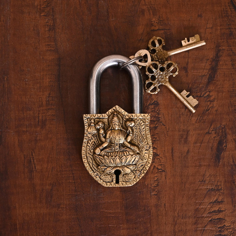 Brass Lakshmi Door Lock (4.5 Inch)