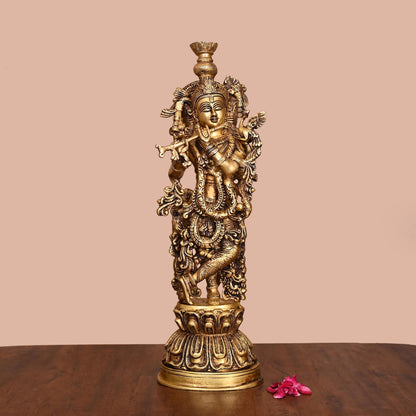 BRASS SUPERFINE LORD KRISHNA STATUE (21 INCH)