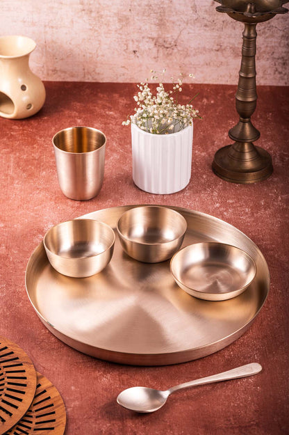 Kansa Thali Set 6 Piece | Matte Finish