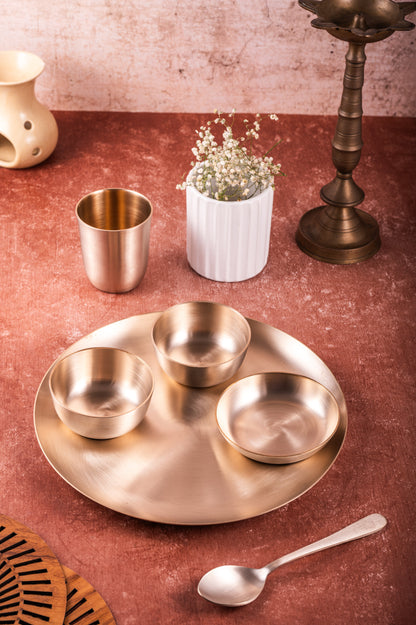 Kansa Dinner Set 6 Piece | Matte Finish