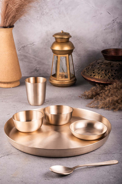 Kansa Thali Set 6 Piece | Matte Finish