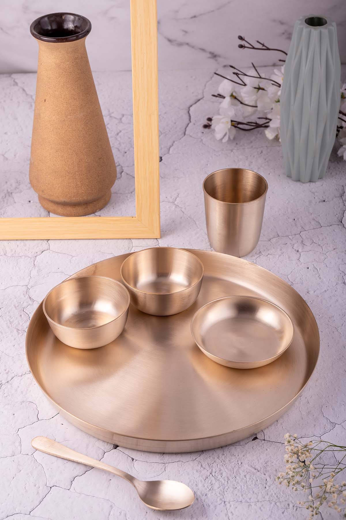 Kansa Thali Set 6 Piece | Matte Finish