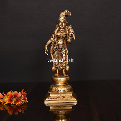 Brass Superfine Goddess Andal Idol (9.5 Inch)