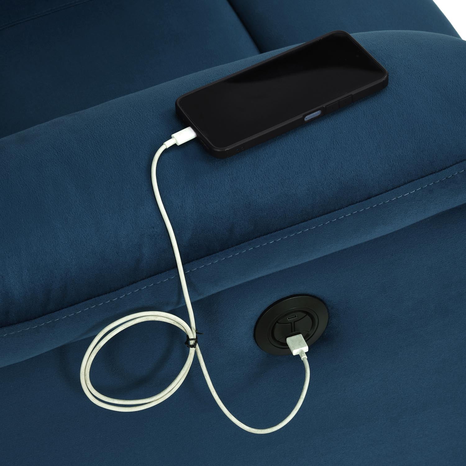 Nilkamal Sierra 1 Seater Electric Recliner Sofa (Blue)