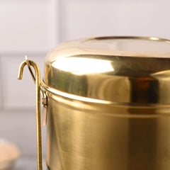 Brass Elegant Hammered Milk Pot With Lid (8.7 Inch)