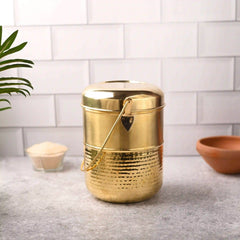 Brass Elegant Hammered Milk Pot With Lid (8.7 Inch)