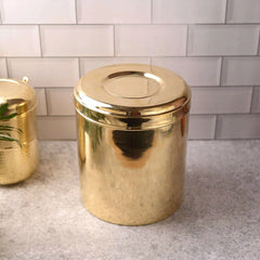 Brass Storage Container With Lid (11 Inch)