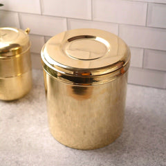 Brass Storage Container With Lid (11 Inch)