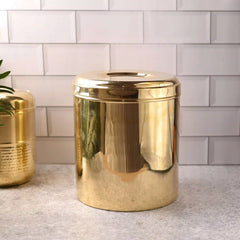 Brass Storage Container With Lid (11 Inch)