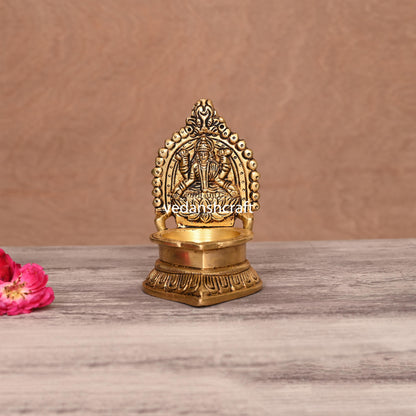 Brass Lakshmi Diya/Lamp (4.5 Inch)