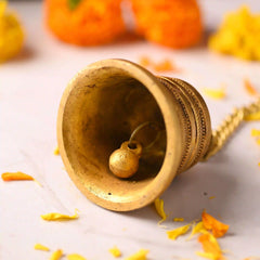 Brass Wall Hanging Temple Bell – Handcrafted Traditional Decor (21.8 Inch)