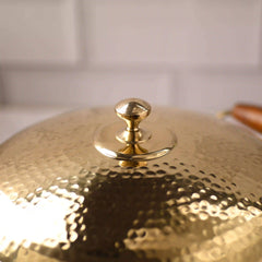 Brass Hammered Handi With Lid – Premium Indian Brassware (6.5 Inch)