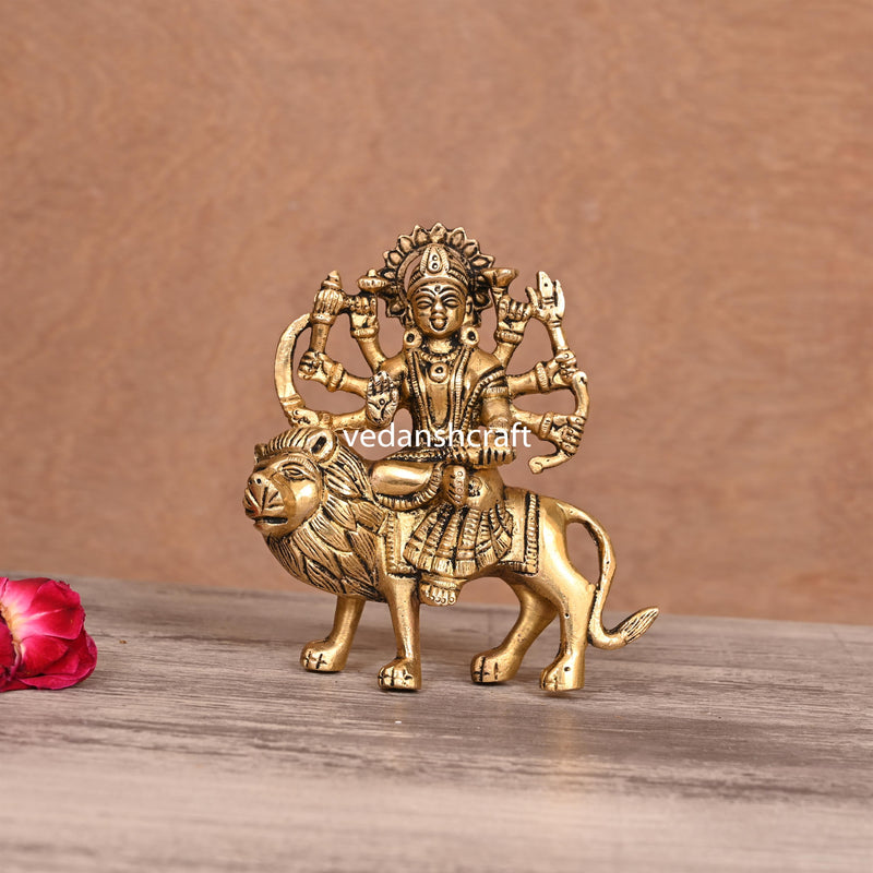Brass Goddess Durga Idol (5"Inch)