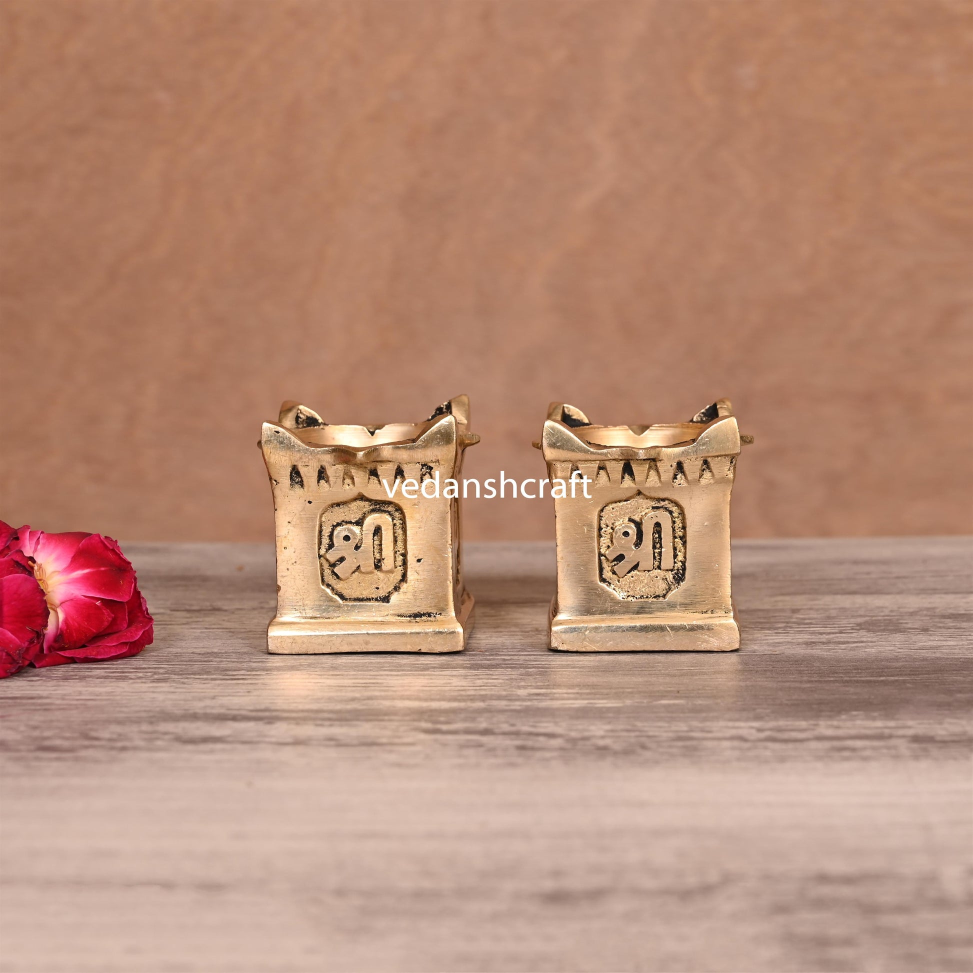 Brass Tulsi Diya Pair (1.9 Inch)