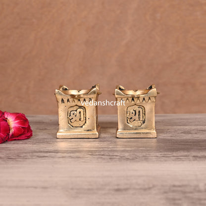 Brass Tulsi Diya Pair (1.9 Inch)