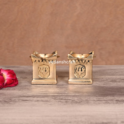 Brass Tulsi Diya Pair (1.9 Inch)