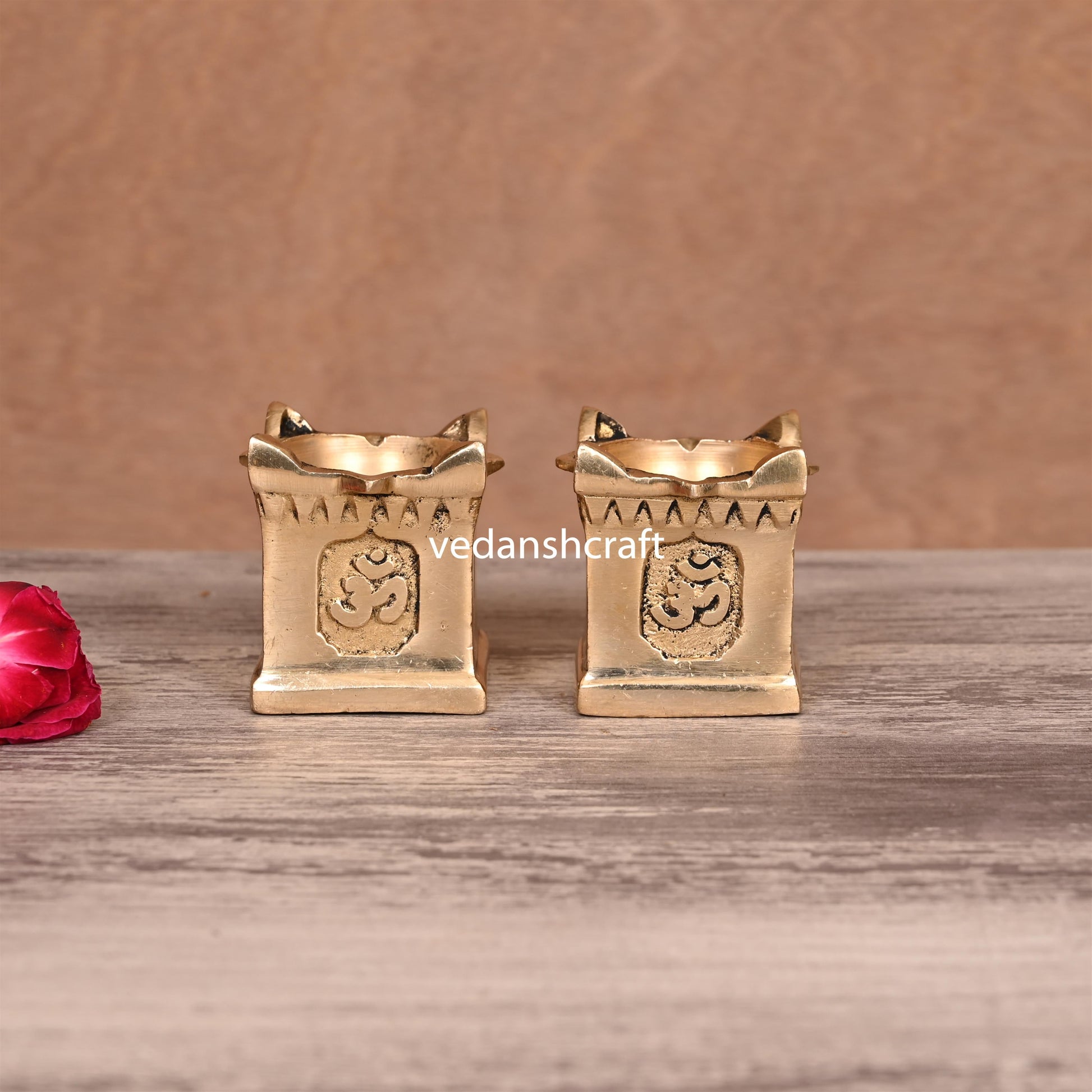 Brass Tulsi Diya Pair (1.9 Inch)