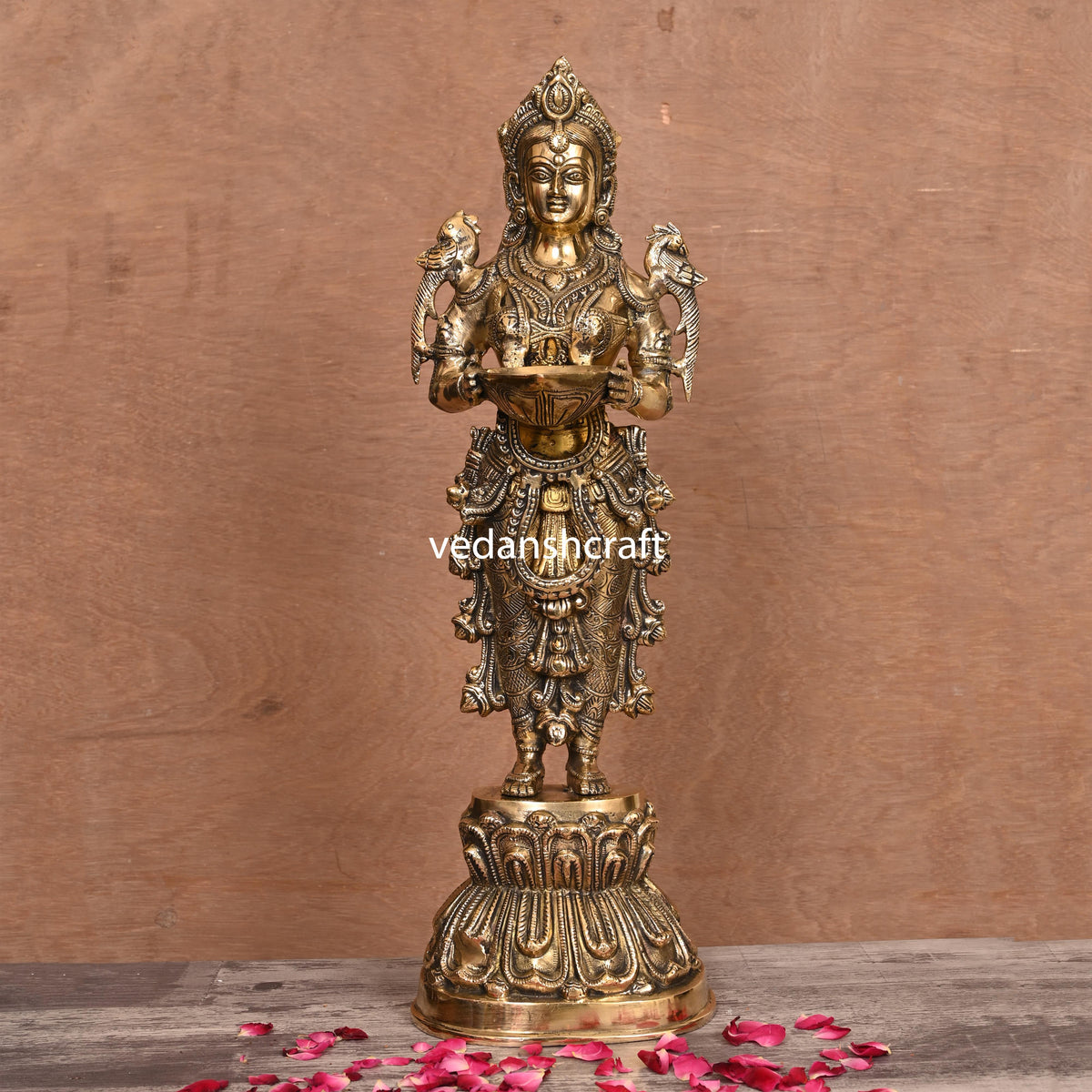 Brass Standing Deep Lakshmi Idol (17 Inch)