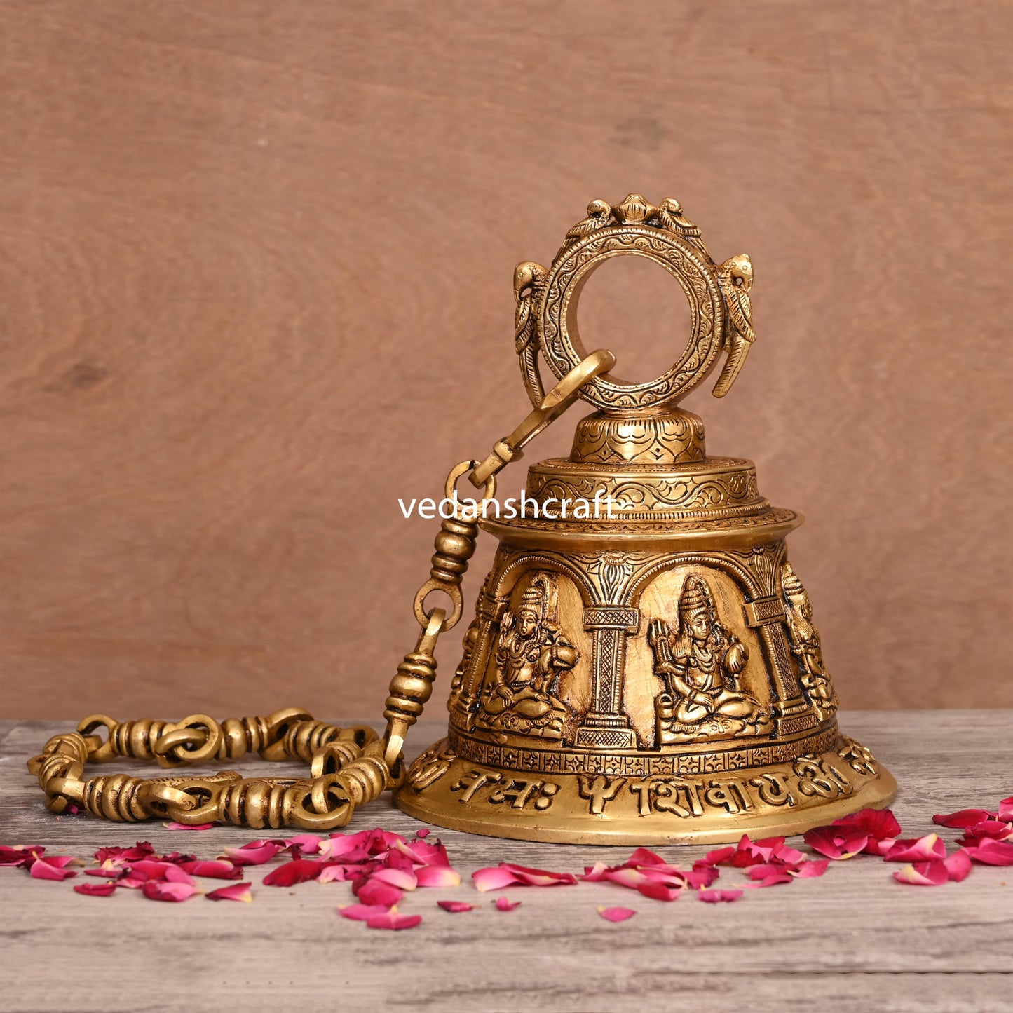 Brass Superfine Shiva Wall Hanging Temple Bell (33 Inch)