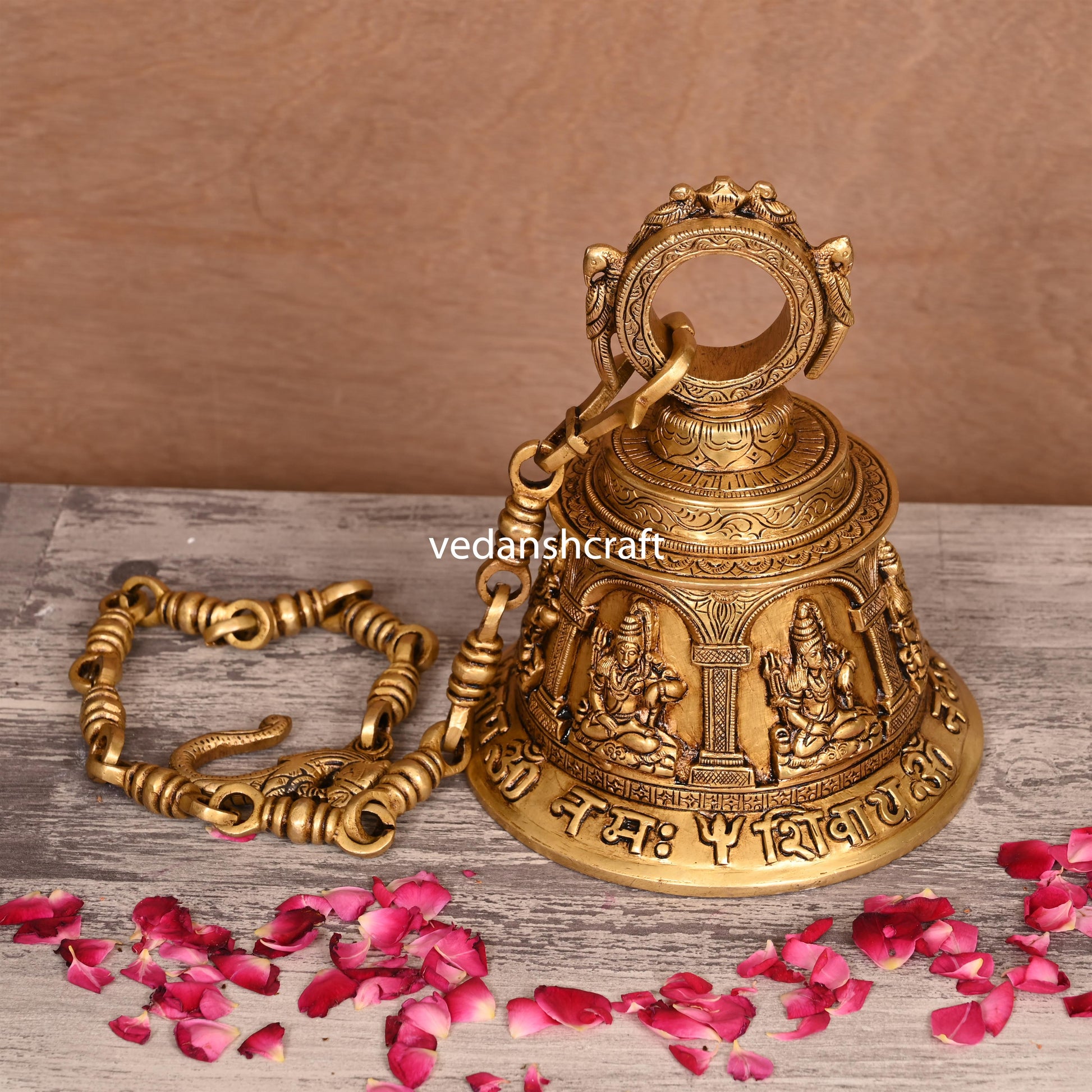 Brass Superfine Shiva Wall Hanging Temple Bell (33 Inch)