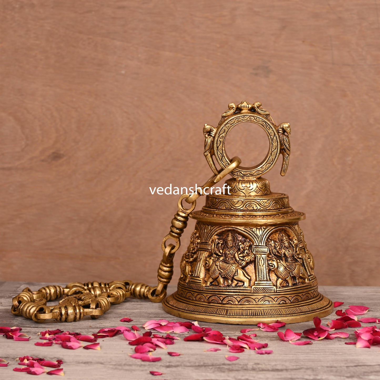 Brass Superfine Durga Wall Hanging Temple Bell (32.5 Inch)