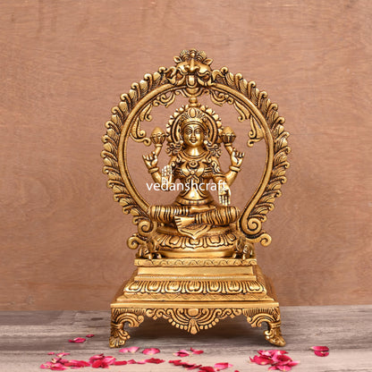 Brass Superfine Lakshmi On Throne (14 Inch)