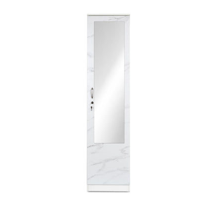 Nilkamal Marbito 1 Door Wardrobe With Mirror (White)