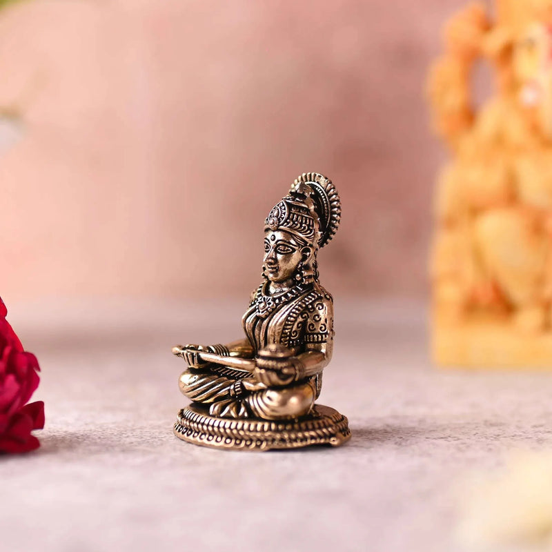 Brass Superfine Sitting Annapurna Devi Lightweight Idol (2.5 Inch)