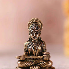 Brass Superfine Sitting Annapurna Devi Lightweight Idol (2.5 Inch)
