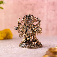Brass Sitting Panchmukhi Hanuman Lightweight Idol (4.2 Inch)