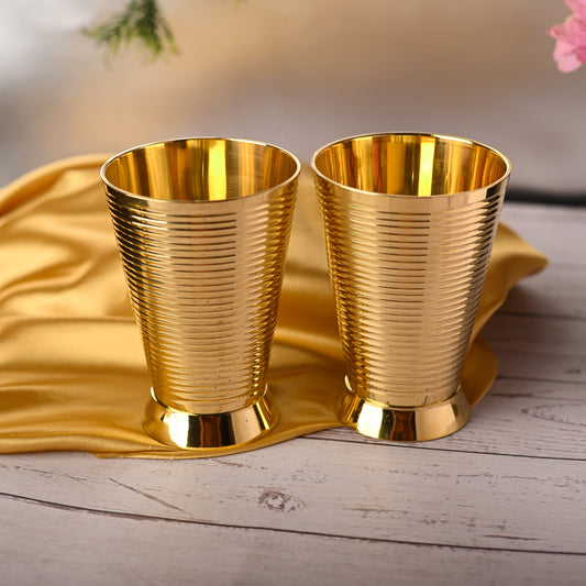 Brass Glass pair (4.7 Inch)