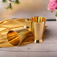 Brass Glass pair (4.7 Inch)