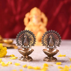 Brass Peacock Lightweight Diya Pair (3 Inch)