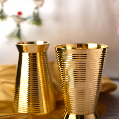 Brass Glass pair (4.7 Inch)