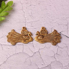 Brass Peacock Shubh Labh Wall Hanging Set (2.8 Inch)