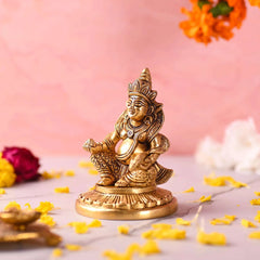 Brass Superfine Sitting Kuber Maharaj Idol (4.5 Inch)