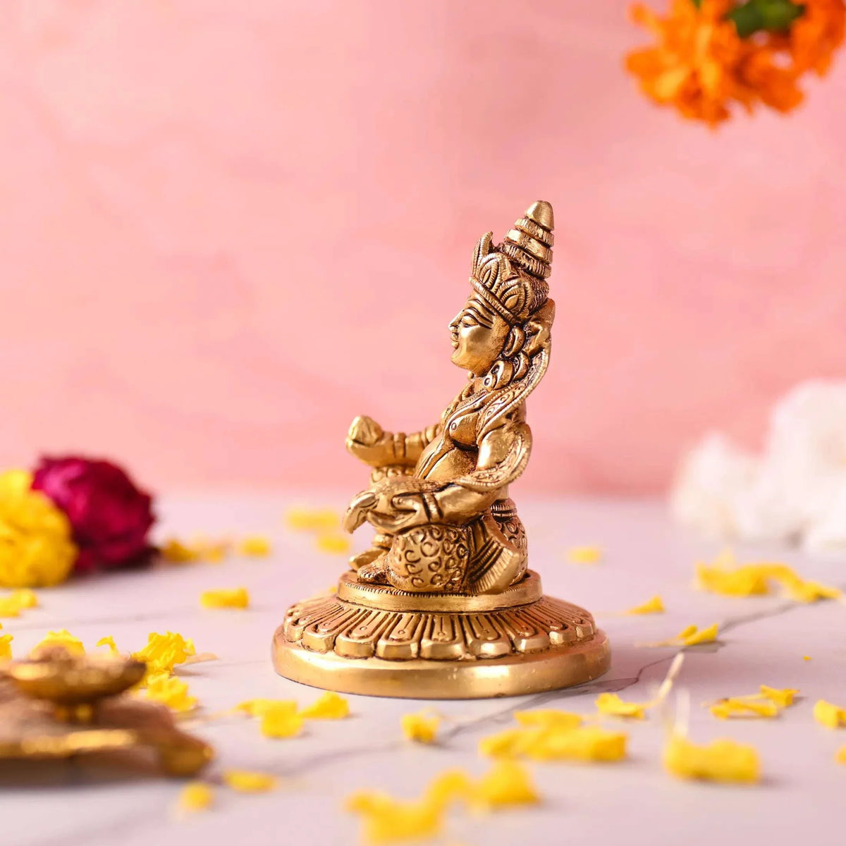 Brass Superfine Sitting Kuber Maharaj Idol (4.5 Inch)