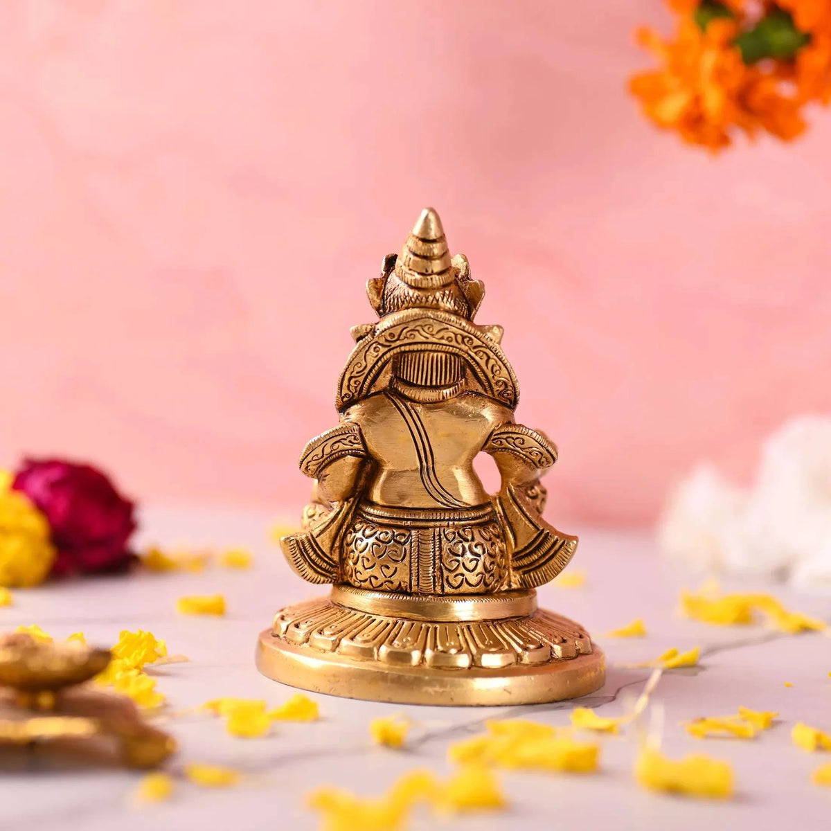 Brass Superfine Sitting Kuber Maharaj Idol (4.5 Inch)