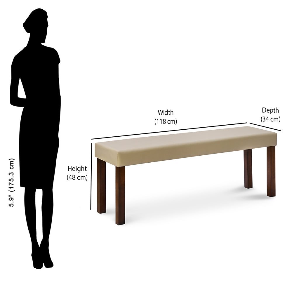 Nilkamal Venice Multi Use Long Sitting Bench for Living Room | Dining Room (Dirty Oak)