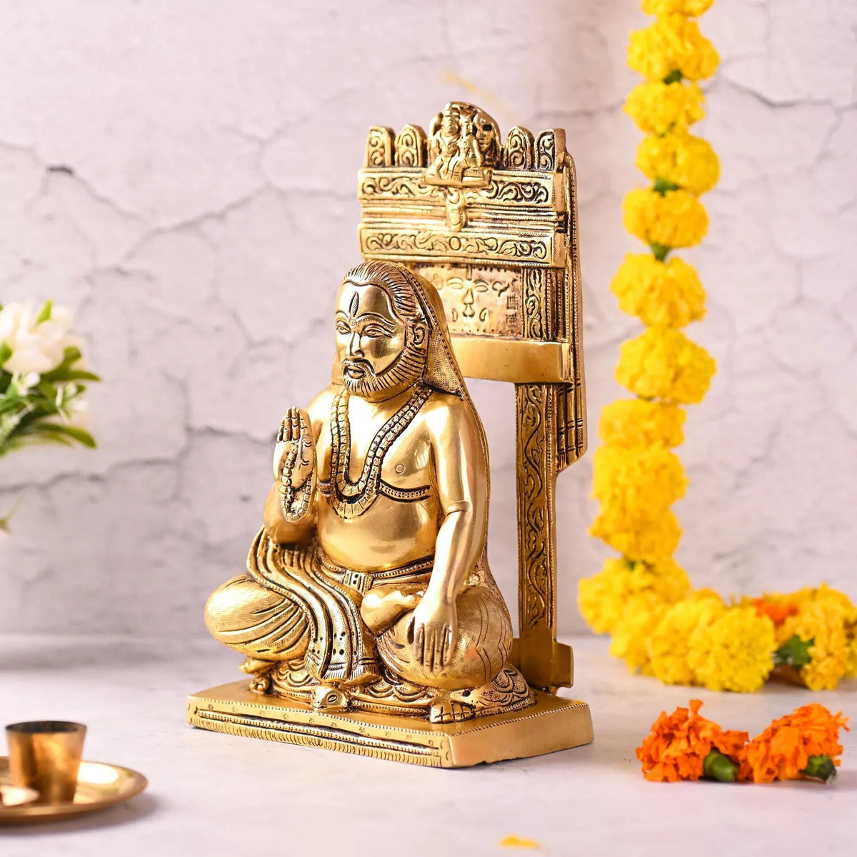 Brass Sitting Raghavendra Swamy Idol (10.5 Inch)