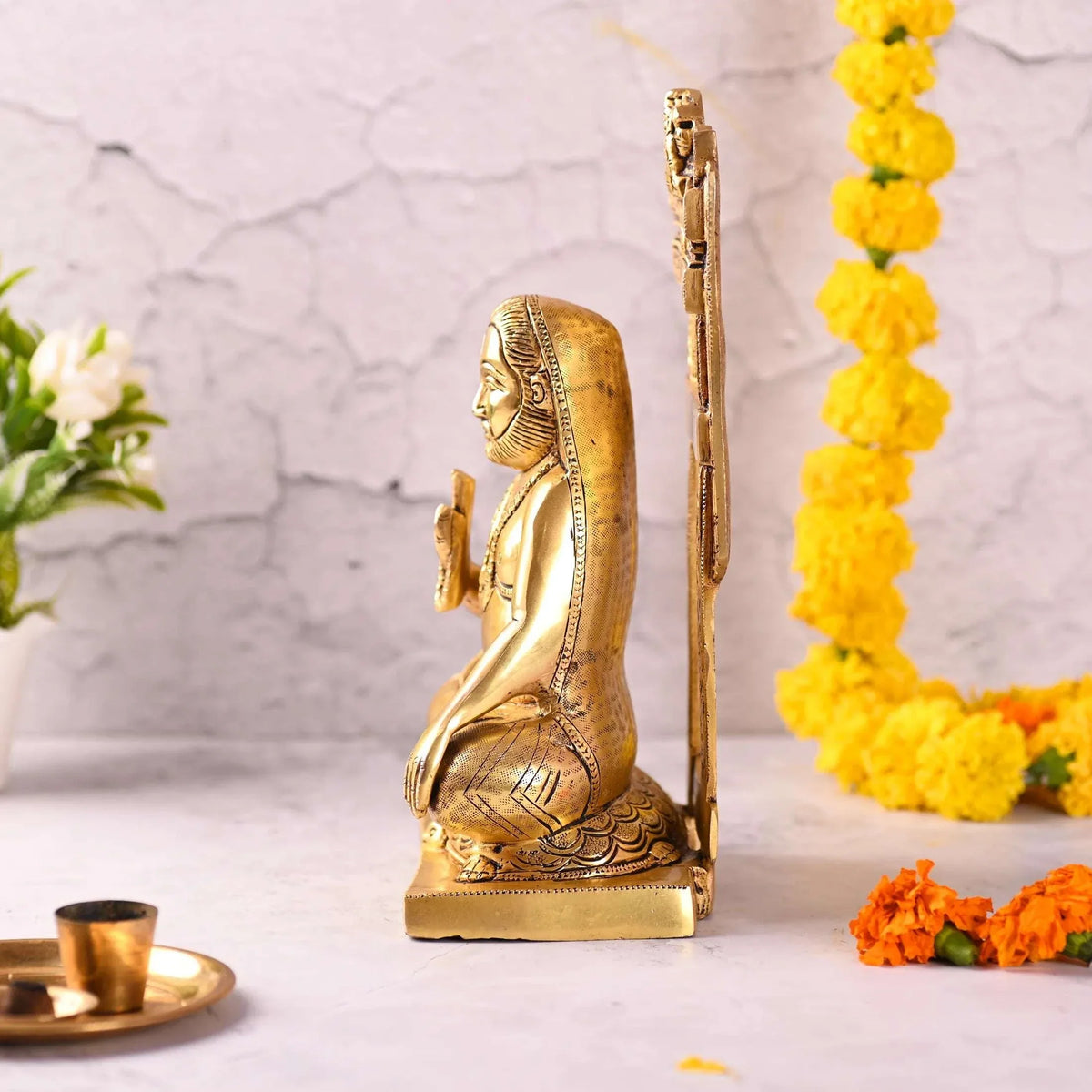 Brass Sitting Raghavendra Swamy Idol (10.5 Inch)