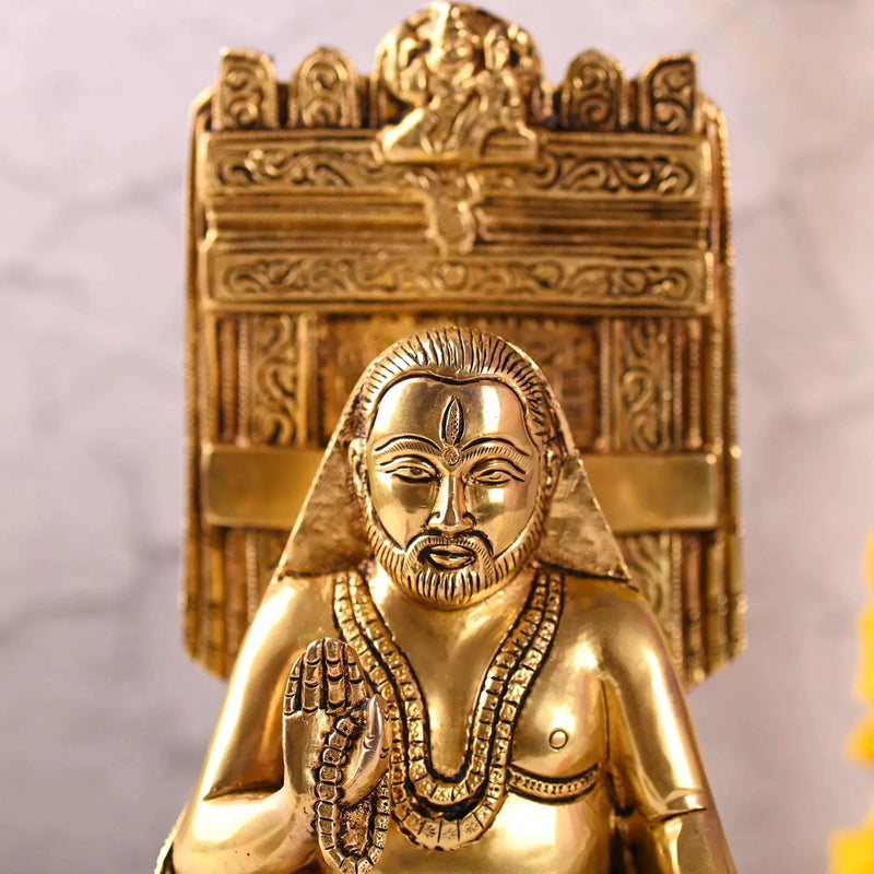 Brass Sitting Raghavendra Swamy Idol (10.5 Inch)