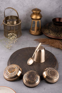 Kansa Crockery Set 6 Pc - Luxury Dinner Set