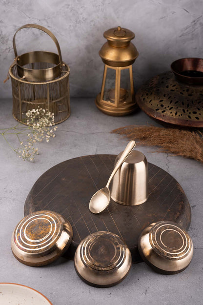 Kansa Crockery Set 6 Pc - Luxury Dinner Set