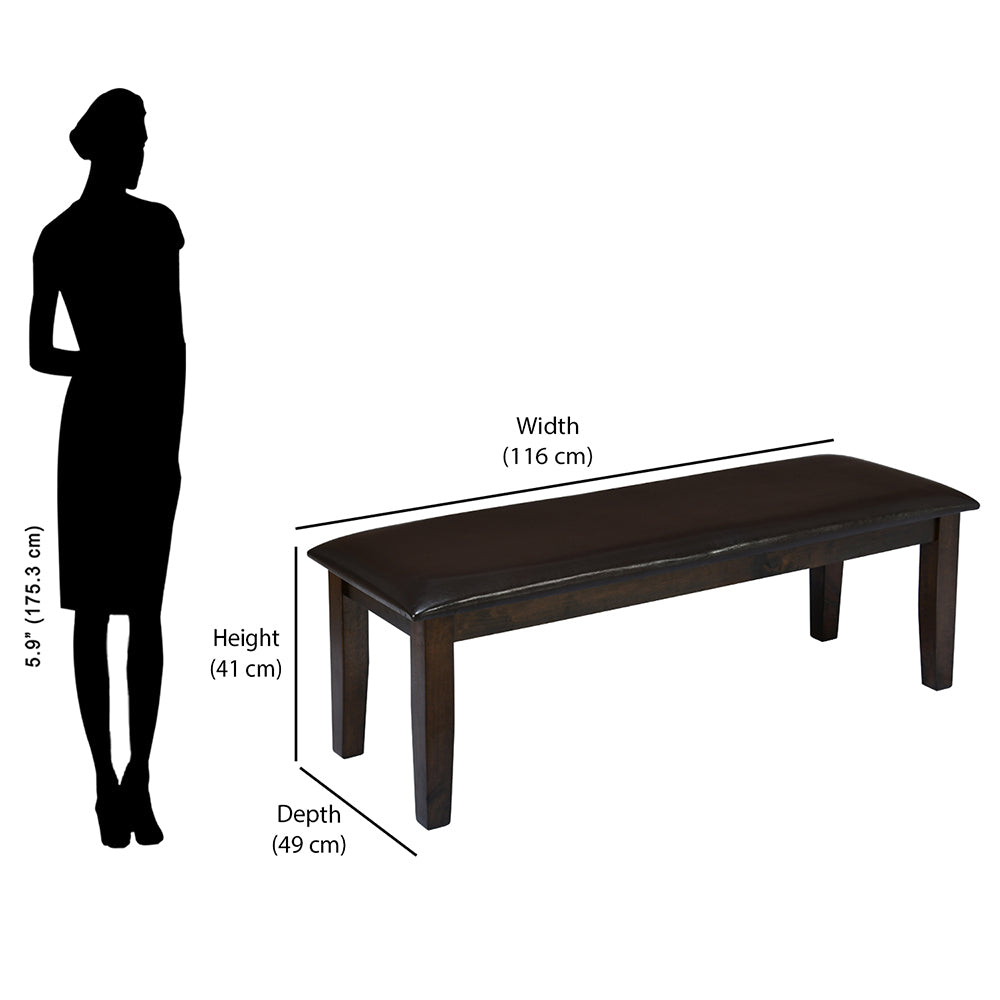 Nilkamal Magnito Multi Use Long Sitting Bench for Living Room | Dining Room (Brown)