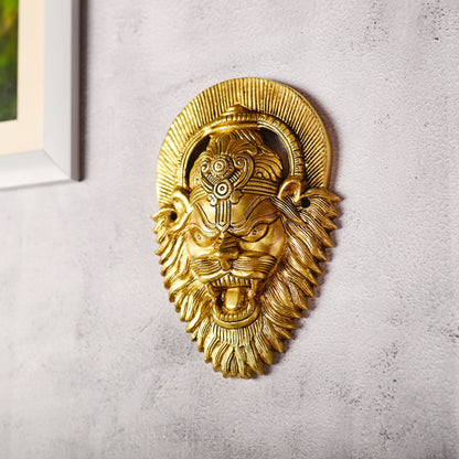 Brass Narasimha Face Wall Hanging (7.6 Inch)
